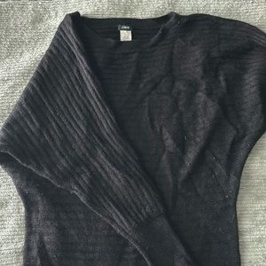J.Crew Oversized Black Ribbed Sweater